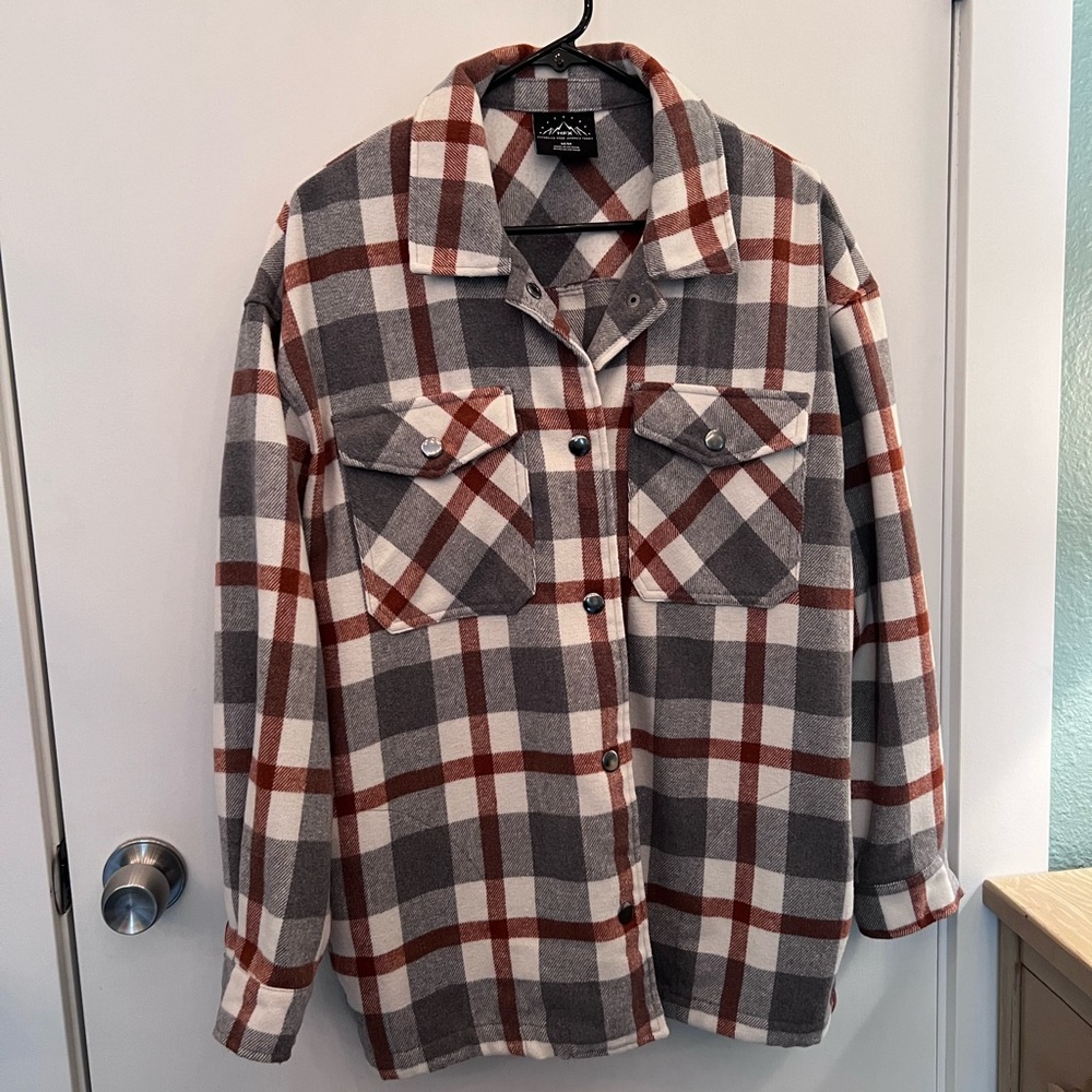 Thick Fleece Flannel Jacket with Pockets
